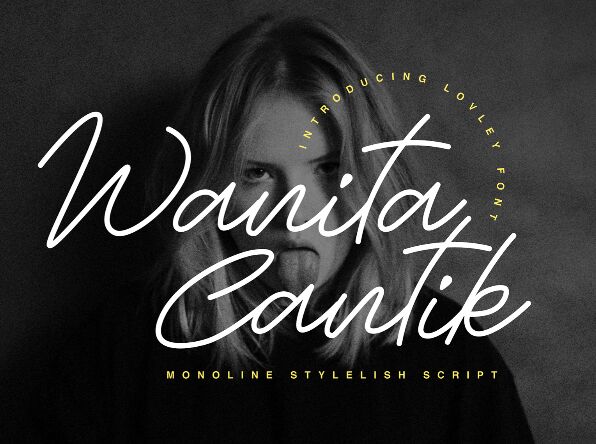 Wanita Cantik Monoline Script Font